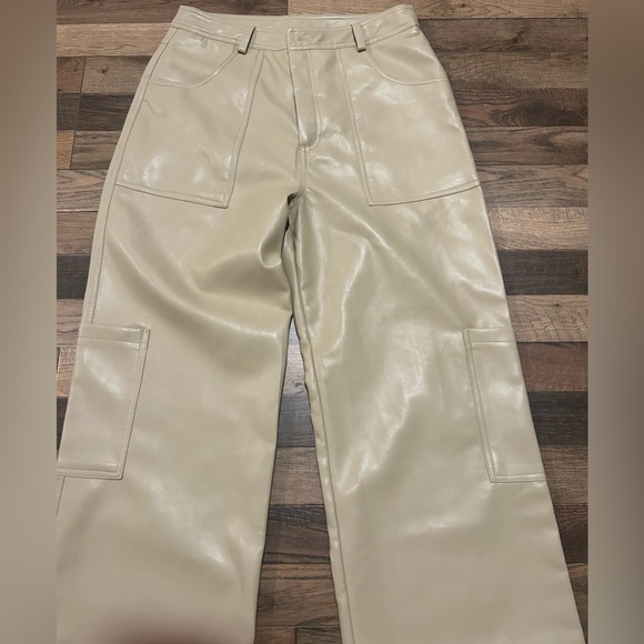 Know One Cares Faux Leather Cargo Pants - Picture 3 of 12